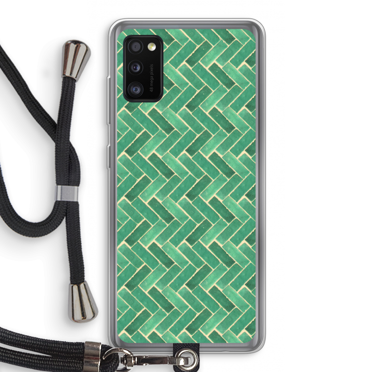 Moroccan tiles 2: Samsung Galaxy A41 Transparant Hoesje met koord