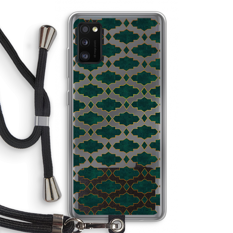 Moroccan tiles: Samsung Galaxy A41 Transparant Hoesje met koord