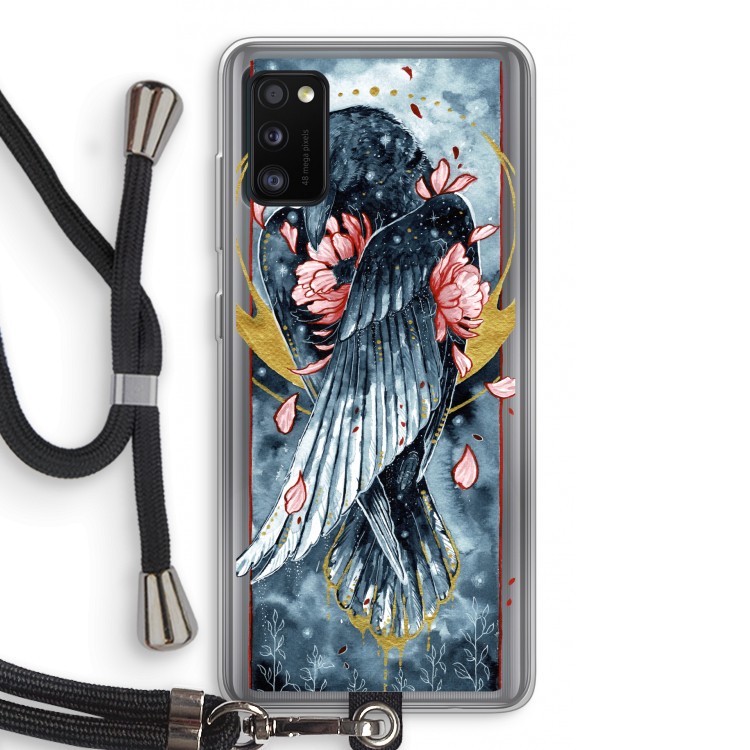 Golden Raven: Samsung Galaxy A41 Transparant Hoesje met koord
