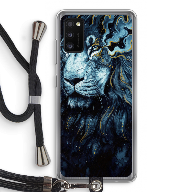 Darkness Lion: Samsung Galaxy A41 Transparant Hoesje met koord