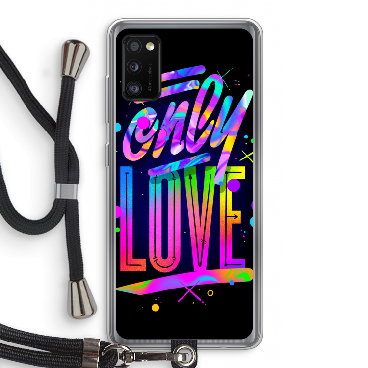 Only Love: Samsung Galaxy A41 Transparant Hoesje met koord
