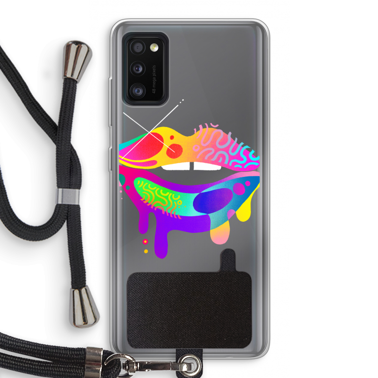 Lip Palette: Samsung Galaxy A41 Transparant Hoesje met koord