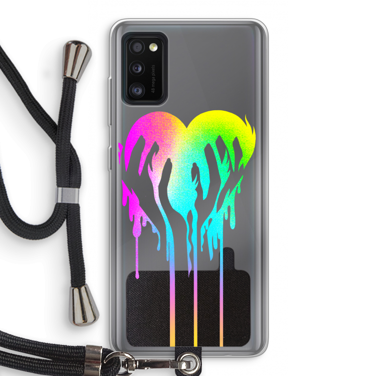 Hold My Heart: Samsung Galaxy A41 Transparant Hoesje met koord