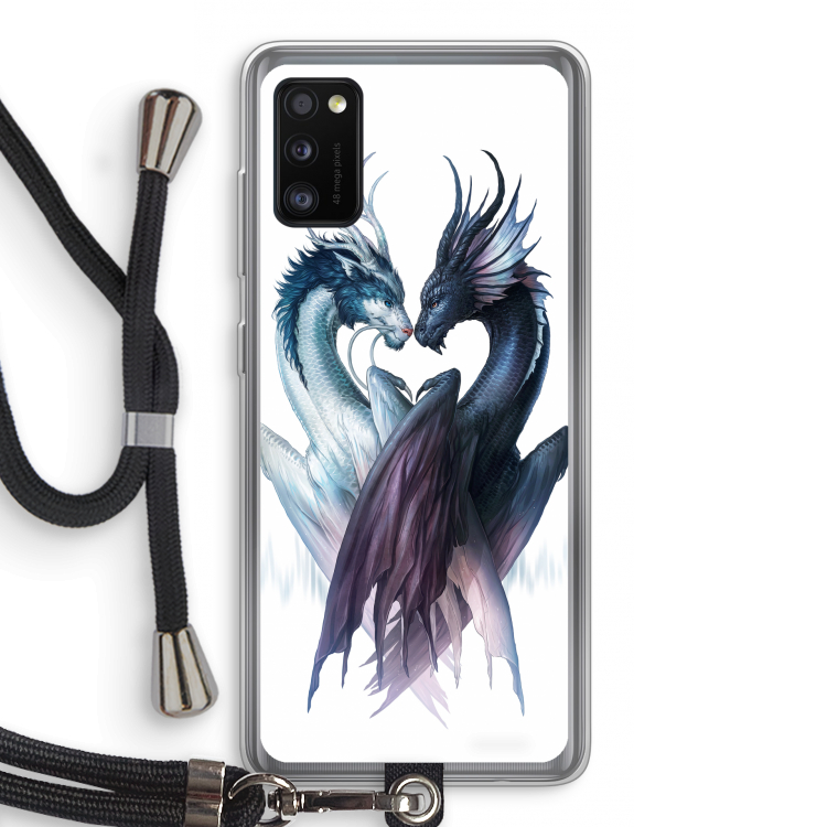 Yin Yang Dragons: Samsung Galaxy A41 Transparant Hoesje met koord