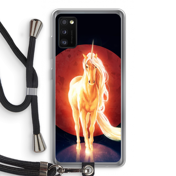 Last Unicorn: Samsung Galaxy A41 Transparant Hoesje met koord