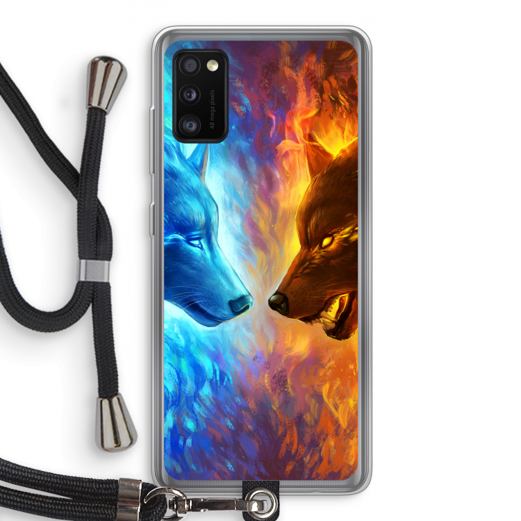 Fire & Ice: Samsung Galaxy A41 Transparant Hoesje met koord