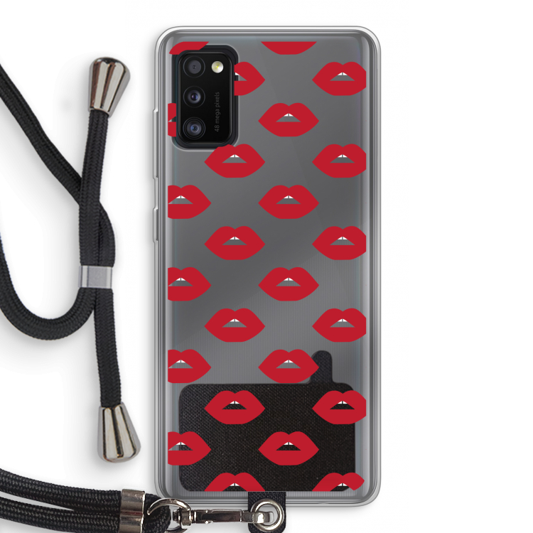Lips: Samsung Galaxy A41 Transparant Hoesje met koord
