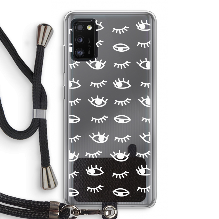 Eye pattern #3: Samsung Galaxy A41 Transparant Hoesje met koord