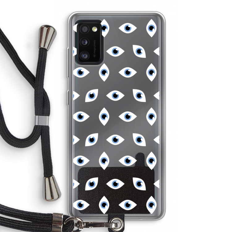 Eyes pattern: Samsung Galaxy A41 Transparant Hoesje met koord