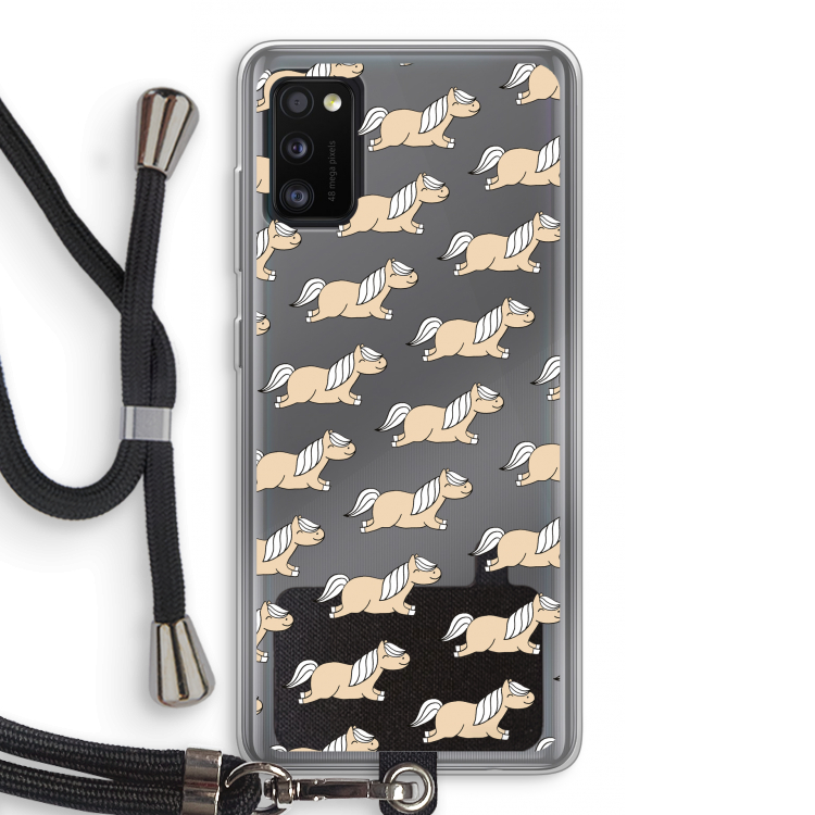 Ponys: Samsung Galaxy A41 Transparant Hoesje met koord