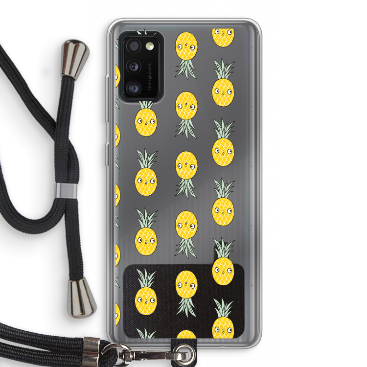 Ananas: Samsung Galaxy A41 Transparant Hoesje met koord
