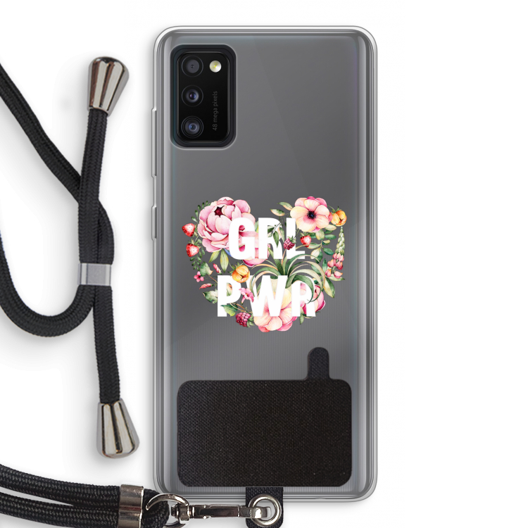 GRL PWR Flower: Samsung Galaxy A41 Transparant Hoesje met koord