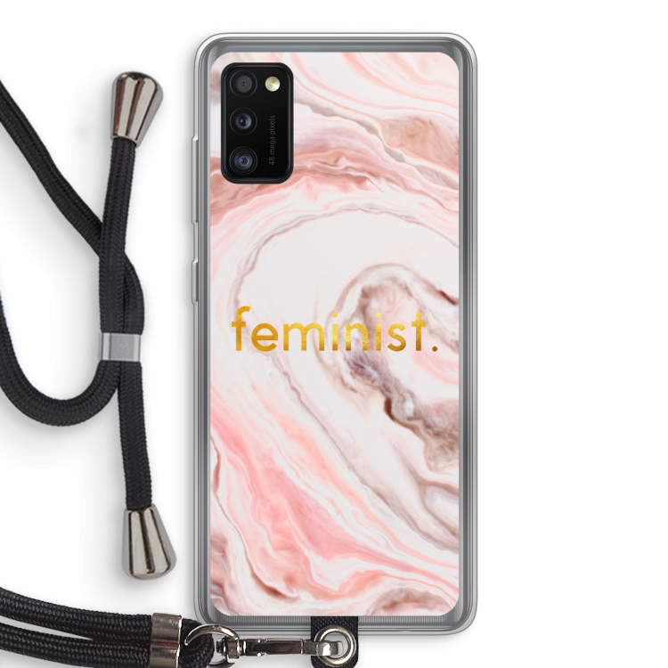 Feminist: Samsung Galaxy A41 Transparant Hoesje met koord