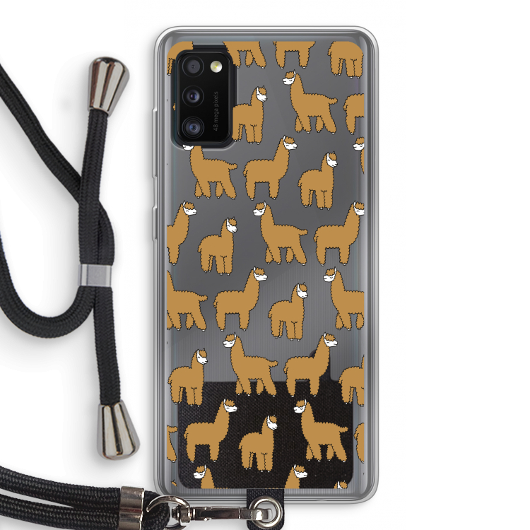 Alpacas: Samsung Galaxy A41 Transparant Hoesje met koord