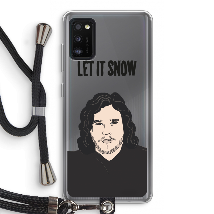 Let It Snow: Samsung Galaxy A41 Transparant Hoesje met koord