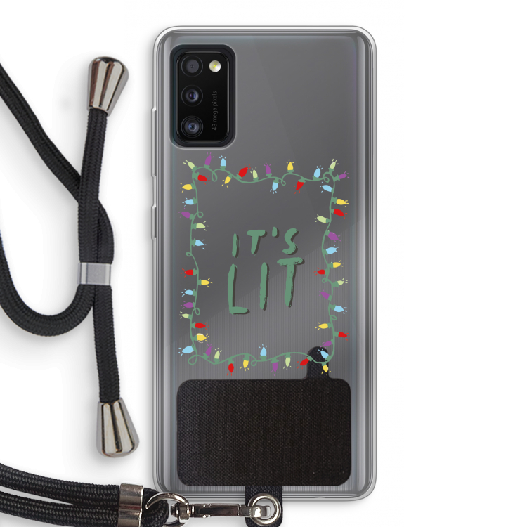 It's Lit: Samsung Galaxy A41 Transparant Hoesje met koord