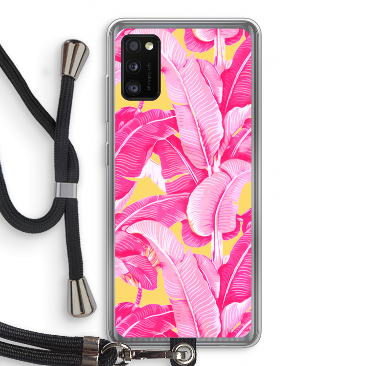 Pink Banana: Samsung Galaxy A41 Transparant Hoesje met koord
