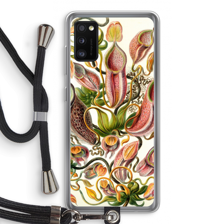 Haeckel Nepenthaceae: Samsung Galaxy A41 Transparant Hoesje met koord