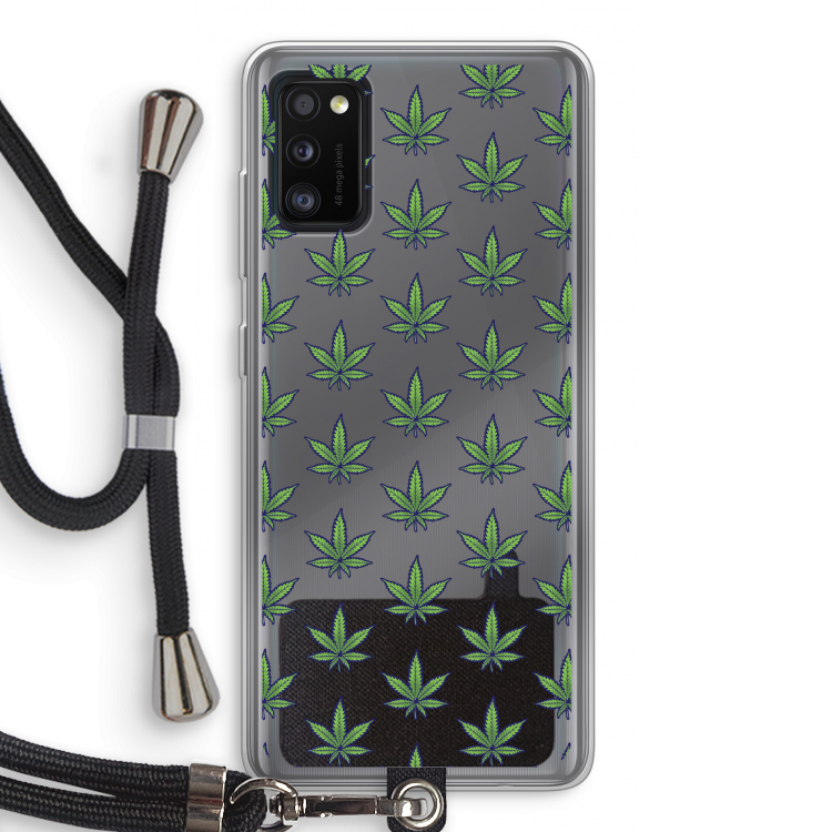 Weed: Samsung Galaxy A41 Transparant Hoesje met koord