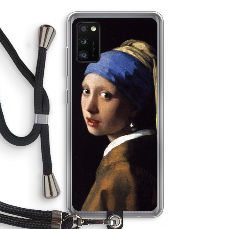The Pearl Earring: Samsung Galaxy A41 Transparant Hoesje met koord