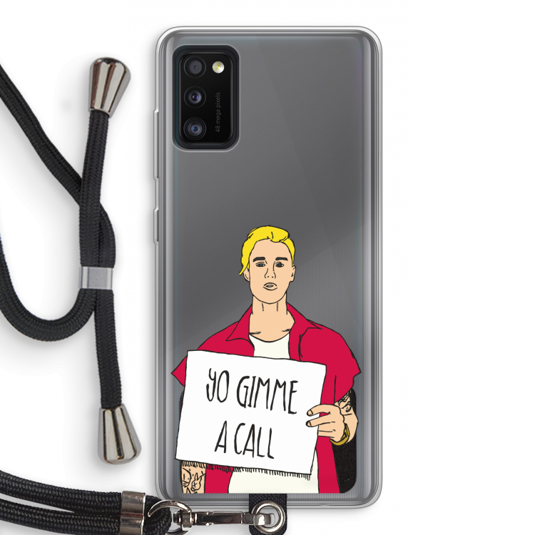 Gimme a call: Samsung Galaxy A41 Transparant Hoesje met koord