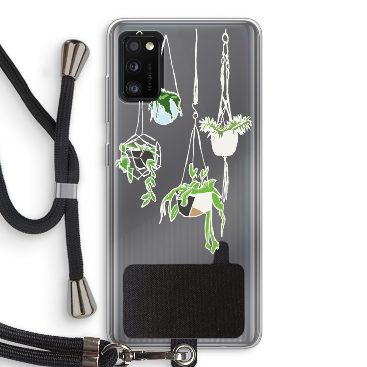 Hang In There: Samsung Galaxy A41 Transparant Hoesje met koord