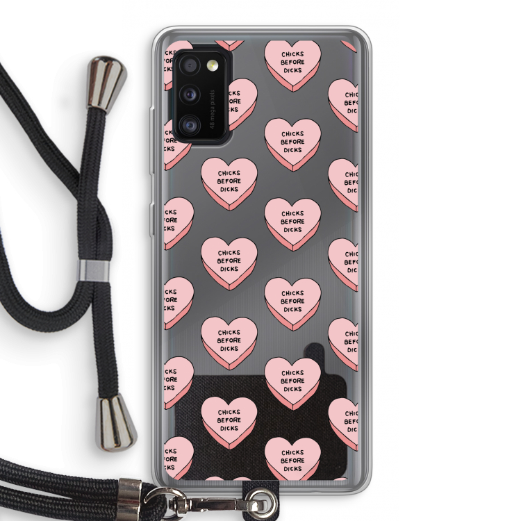 Chicks before dicks: Samsung Galaxy A41 Transparant Hoesje met koord