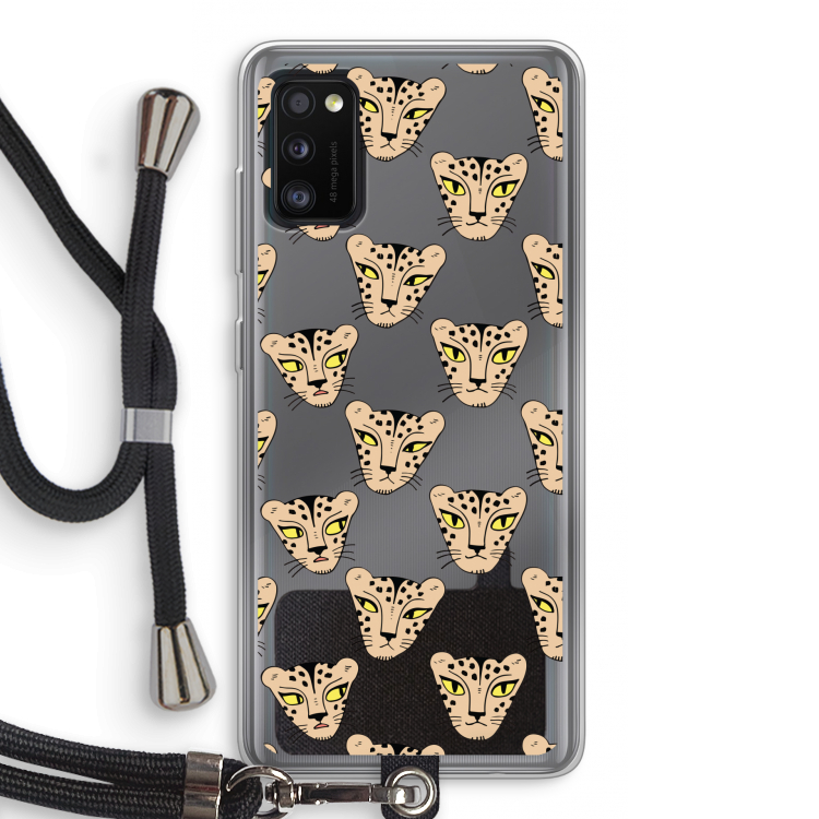 Tijger: Samsung Galaxy A41 Transparant Hoesje met koord