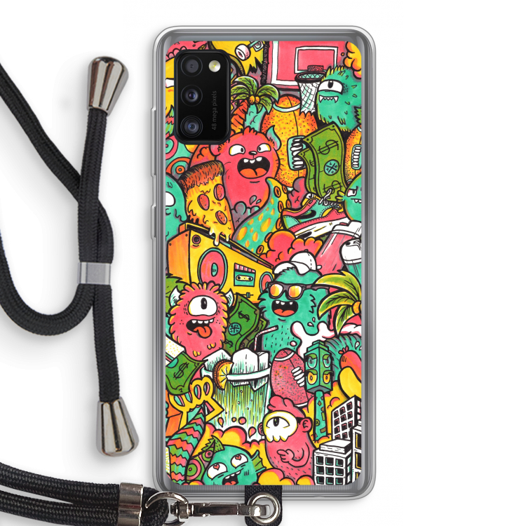 Vexx City: Samsung Galaxy A41 Transparant Hoesje met koord