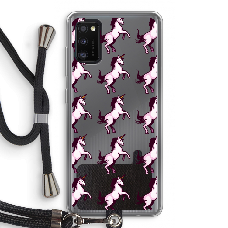 Musketon Unicorn: Samsung Galaxy A41 Transparant Hoesje met koord