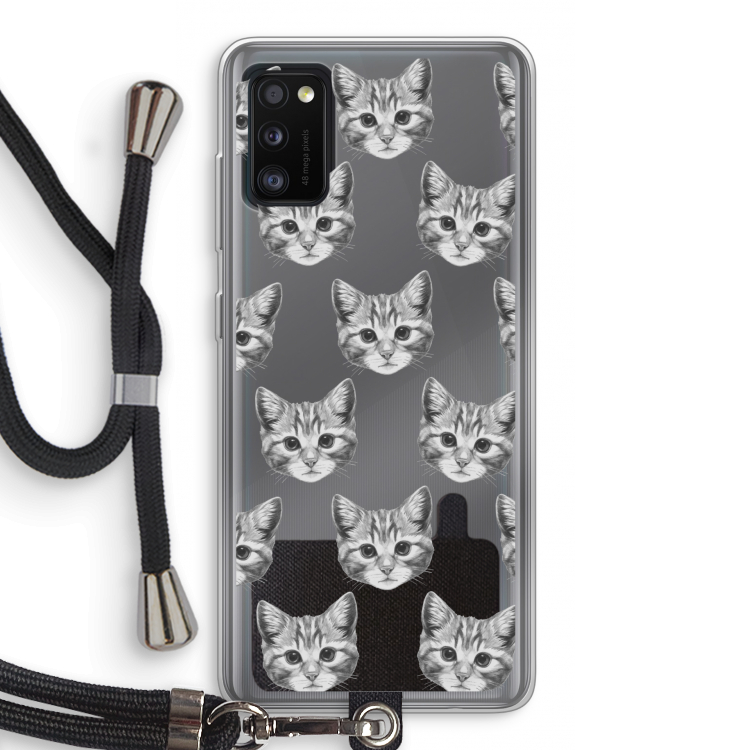 Kitten: Samsung Galaxy A41 Transparant Hoesje met koord