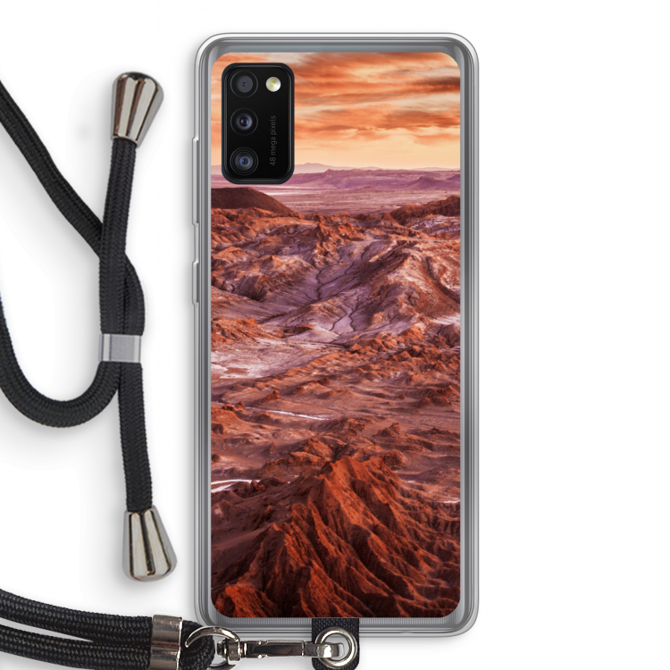 Mars: Samsung Galaxy A41 Transparant Hoesje met koord