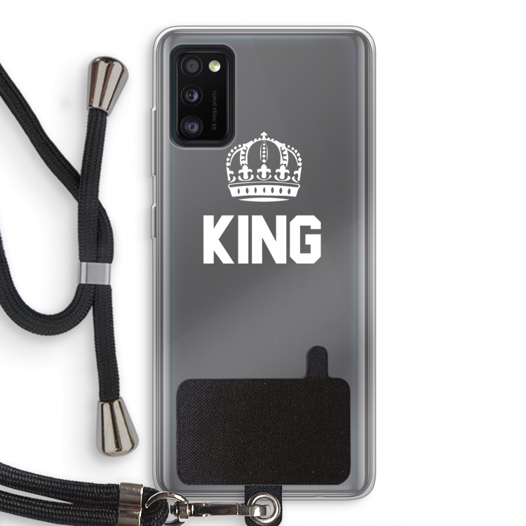 King zwart: Samsung Galaxy A41 Transparant Hoesje met koord