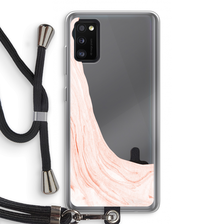 Peach bath: Samsung Galaxy A41 Transparant Hoesje met koord
