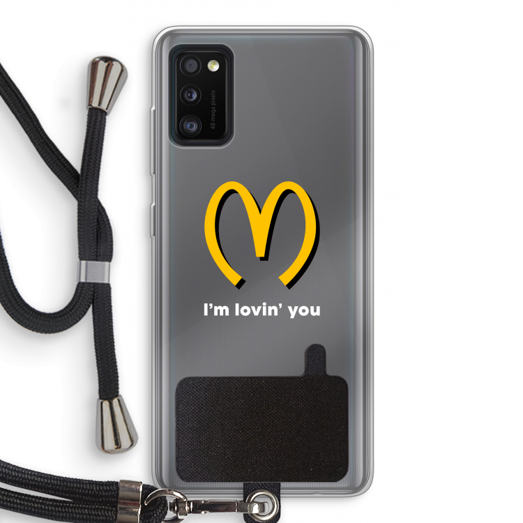 I'm lovin' you: Samsung Galaxy A41 Transparant Hoesje met koord