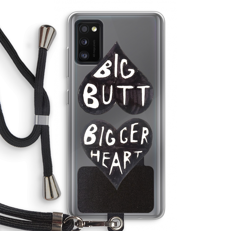 Big butt bigger heart: Samsung Galaxy A41 Transparant Hoesje met koord
