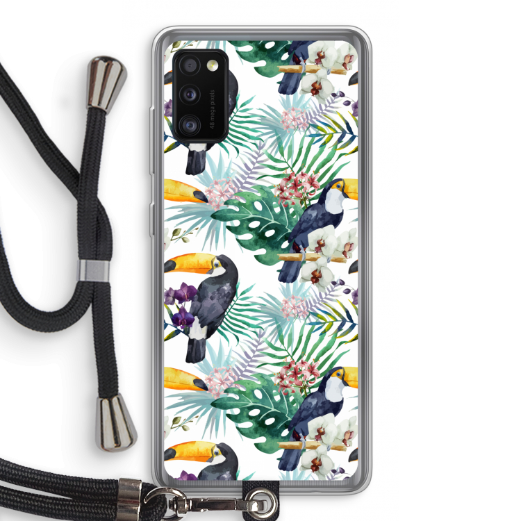 Tukans: Samsung Galaxy A41 Transparant Hoesje met koord