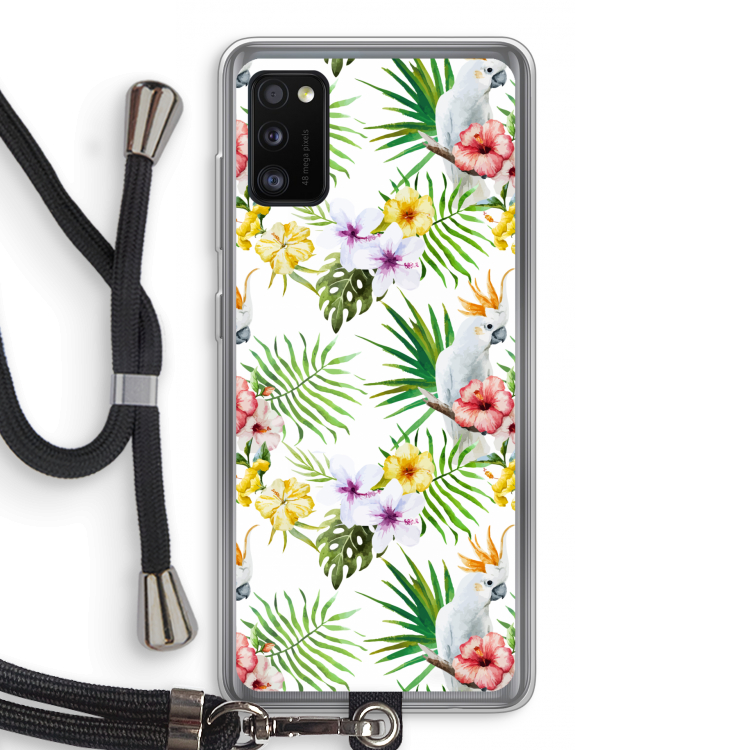 Gele kuif: Samsung Galaxy A41 Transparant Hoesje met koord