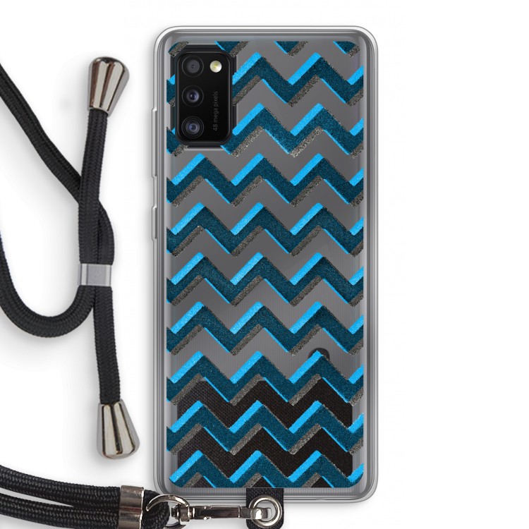 Onderbroken lijn: Samsung Galaxy A41 Transparant Hoesje met koord