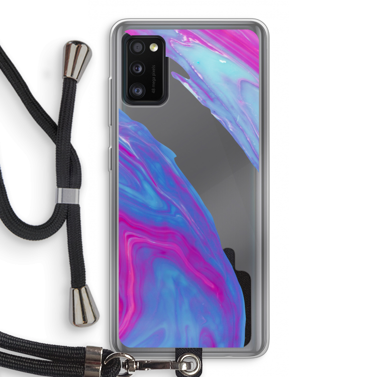 Zweverige regenboog: Samsung Galaxy A41 Transparant Hoesje met koord