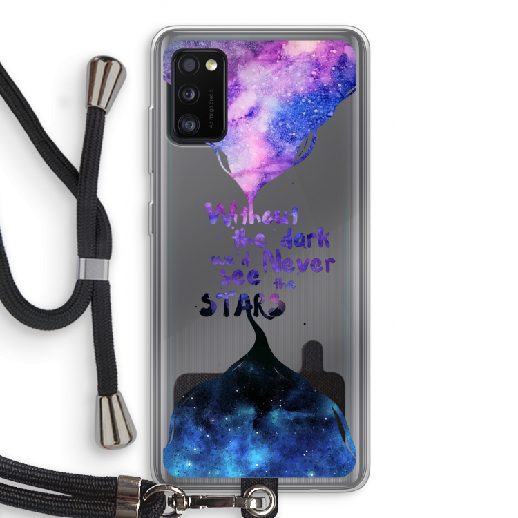 Stars quote: Samsung Galaxy A41 Transparant Hoesje met koord