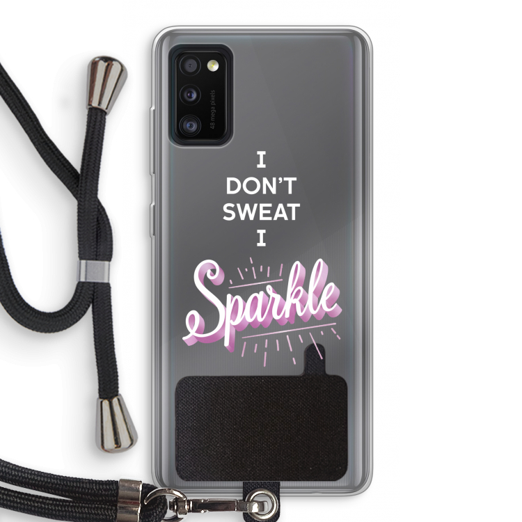 Sparkle quote: Samsung Galaxy A41 Transparant Hoesje met koord