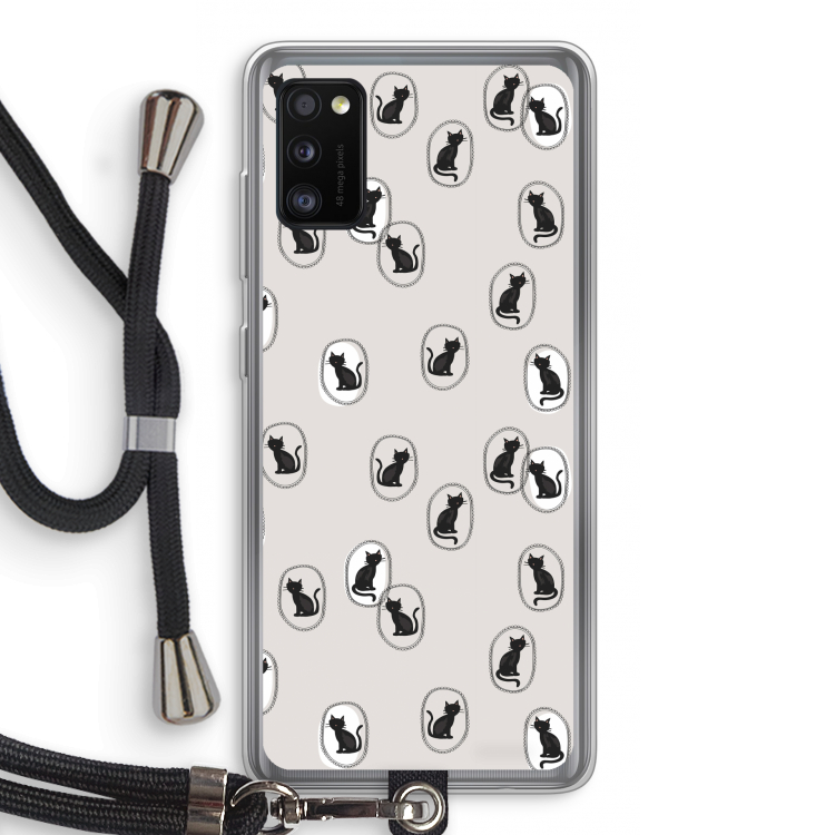 Miauw: Samsung Galaxy A41 Transparant Hoesje met koord