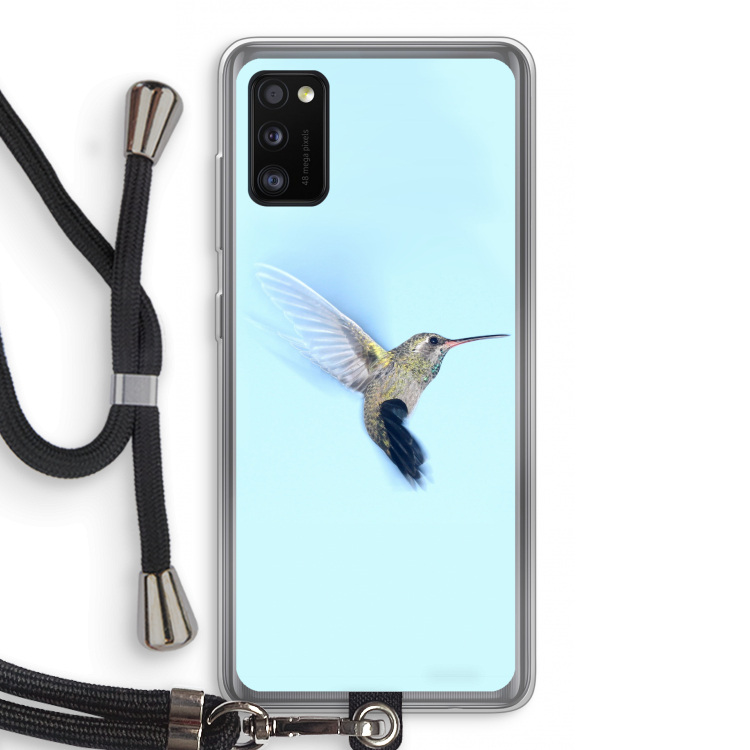 Kolibri: Samsung Galaxy A41 Transparant Hoesje met koord