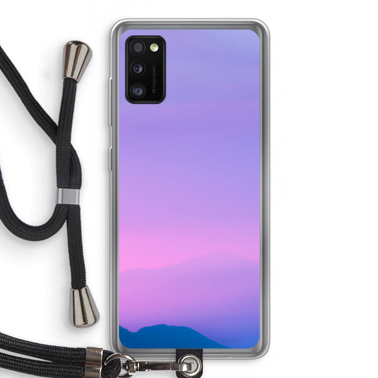 Sunset pastel: Samsung Galaxy A41 Transparant Hoesje met koord
