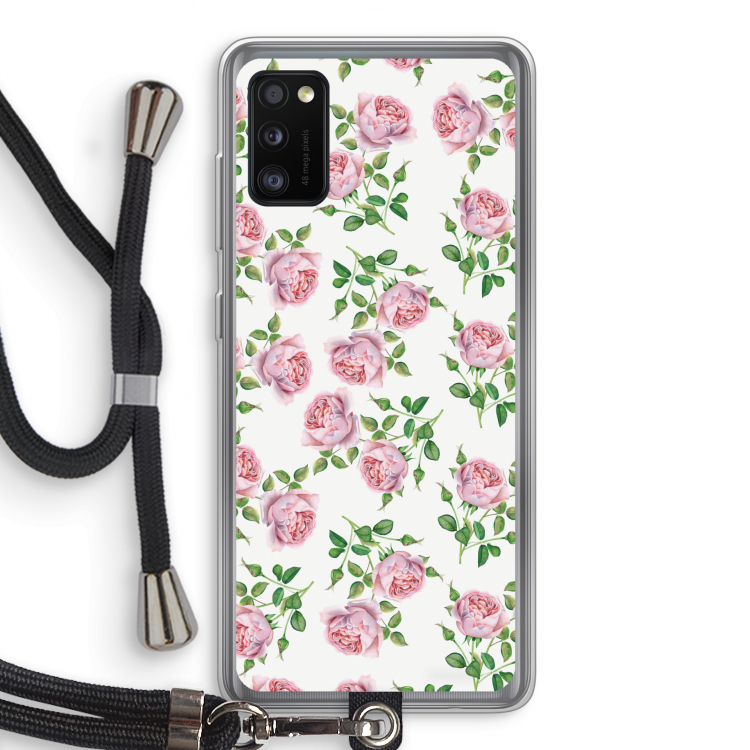 Kleine roosjes: Samsung Galaxy A41 Transparant Hoesje met koord