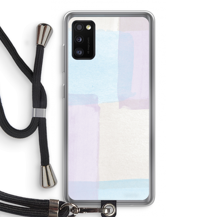 Square pastel: Samsung Galaxy A41 Transparant Hoesje met koord