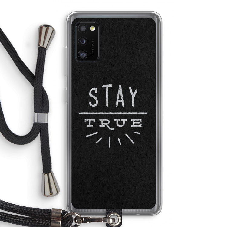 Stay true: Samsung Galaxy A41 Transparant Hoesje met koord
