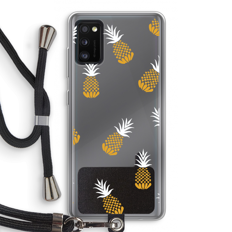 Ananasjes: Samsung Galaxy A41 Transparant Hoesje met koord