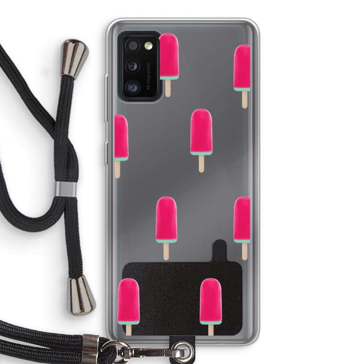 Waterijsje: Samsung Galaxy A41 Transparant Hoesje met koord